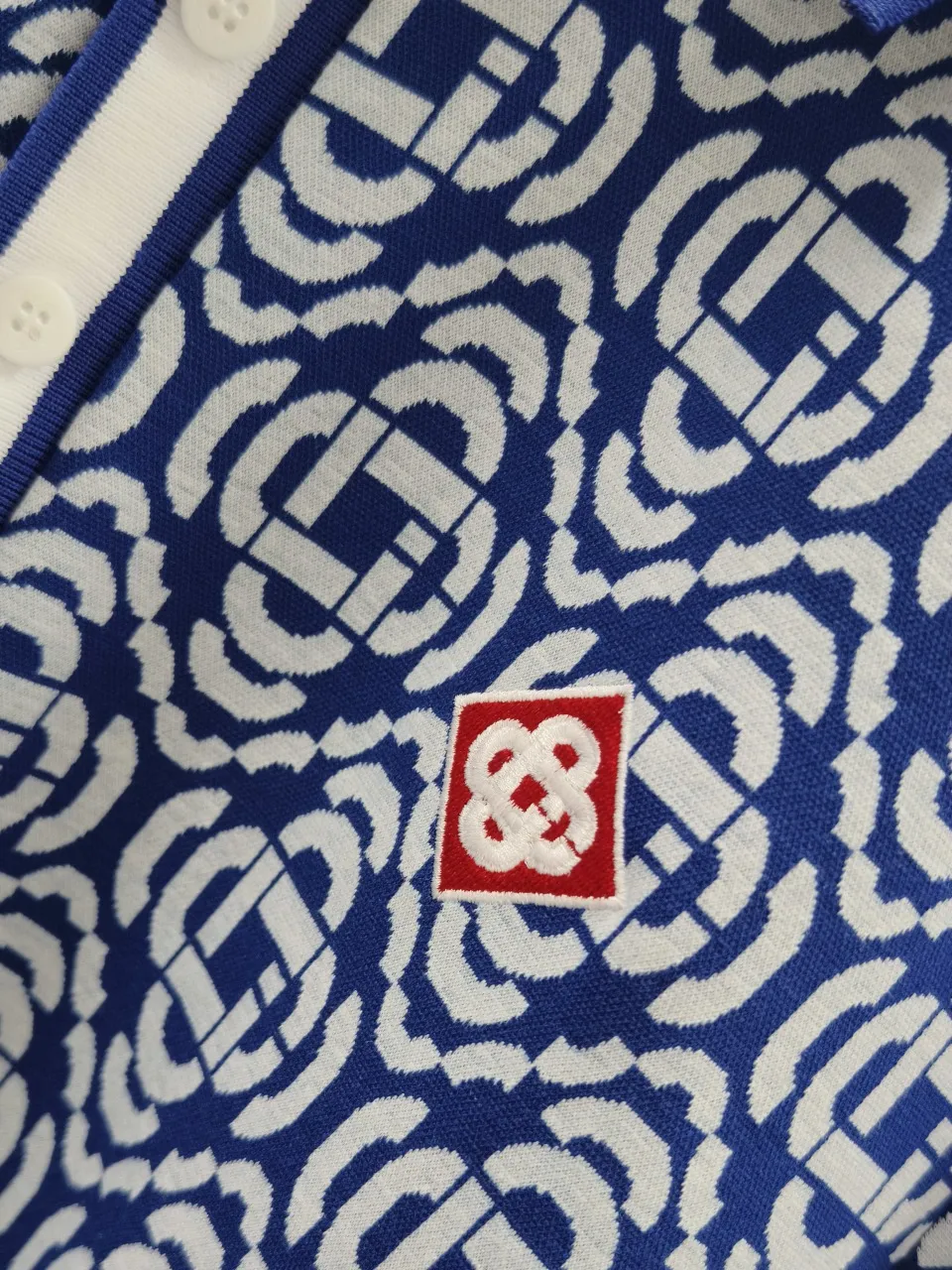 🌈🌈 Casablanca/Casablanca All-over logo jacquard Lapel short-sleeved polo shirt Selected soft waxy terry cotton fabric, fluffy and skin-friendly, breathable and not sweaty Customized fabric using wafer cloth weaving method, jacquard knitting technology, straight cut, smooth, comfortable upper body Breathable, concave and convex three-dimensional sense, fashionable and casual wear Color: Black Sizes:M-3XL